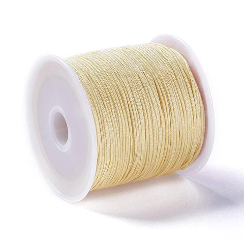 BeadsBalzar Beads & Crafts (NT7060-32) Nylon Thread, Creamy White/Lt.yellow 0.8mm (45m/roll)