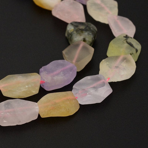 BeadsBalzar Beads & Crafts Nuggets Natural Frosted Gemstone Bead Strands about 20mm (BG5131)
