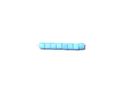 BeadsBalzar Beads & Crafts OPAQUE TURQUOISE BLUE MATTED AB (SB18-0413FR) (SB18-X) Miyuki Squares 1.8mm (10 GMS)