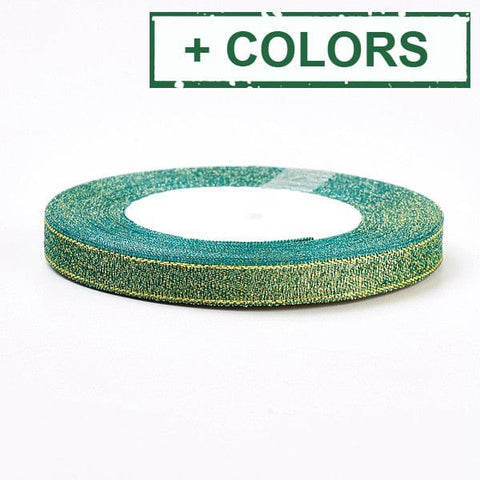 BeadsBalzar Beads & Crafts (OR7019-X) Polyester Organza Ribbon, Glitter Metallic,10mm wide (23 METS)