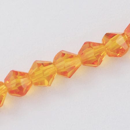 BeadsBalzar Beads & Crafts ORANGE (BE5545B) (BE5545-X) Imitation #5301 Bicone Beads, Faceted Bicone  2x3mm (1 STR)