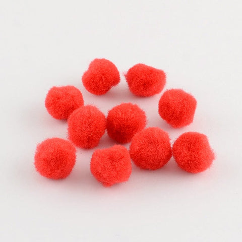 BeadsBalzar Beads & Crafts ORANGE RED (PM2083X) Pom Pom Yarn Pom Pom Balls, HotPink Size: about 10mm (100 PCS)
