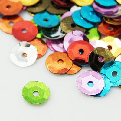 BeadsBalzar Beads & Crafts (PA7022A) Plastic Loose Semi-cupped Sequins, Color Paillettes,  Mixed  6~7mm (20 GMS)