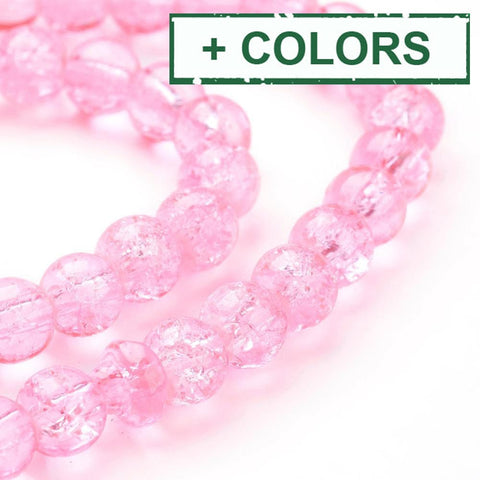 BeadsBalzar Beads & Crafts (PB7259-X) Spray Painted Crackle Glass Beads , Round, 6mm