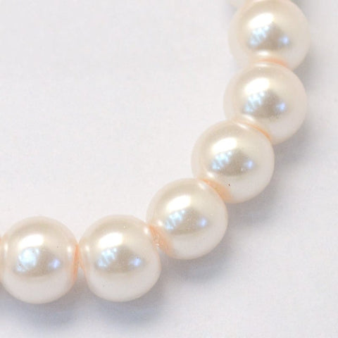 BeadsBalzar Beads & Crafts (PB8508-41) Baking Painted Pearlized Glass Pearl Round Beads 14mm (1 STR)