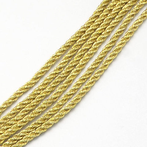 BeadsBalzar Beads & Crafts (PC4583A) Metallic Cords, Golden 5MM