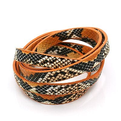 BeadsBalzar Beads & Crafts (PC5234) PU Leather Cord, Imitation Snake Skin, DarkOrange Size: about 10mm