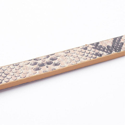 BeadsBalzar Beads & Crafts (PC5272) PU Leather Cord, Imitation Snake Skin, Tan Size: about 10mm wide