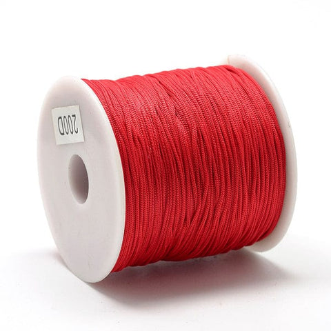 BeadsBalzar Beads & Crafts (PC7044-03) RED (PC7044-X) Polyester Cords Macrame Thread, 0.8mm  (+/- 120 METS)