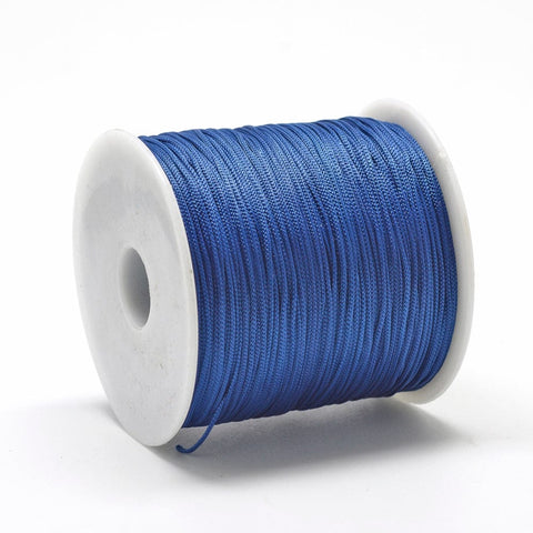 BeadsBalzar Beads & Crafts (PC7044-15) MEDIIUM BLUE (PC7044-X) Polyester Cords Macrame Thread, 0.8mm  (+/- 120 METS)