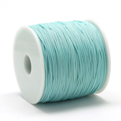 BeadsBalzar Beads & Crafts (PC7044-20) PALE TURQUOISE (PC7044-X) Polyester Cords Macrame Thread, 0.8mm  (+/- 120 METS)