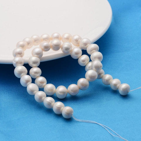 BeadsBalzar Beads & Crafts (PE3081) Natural Cultured Freshwater Pearl, Grade A, Potato Shape, Dyed, White 10~11mm