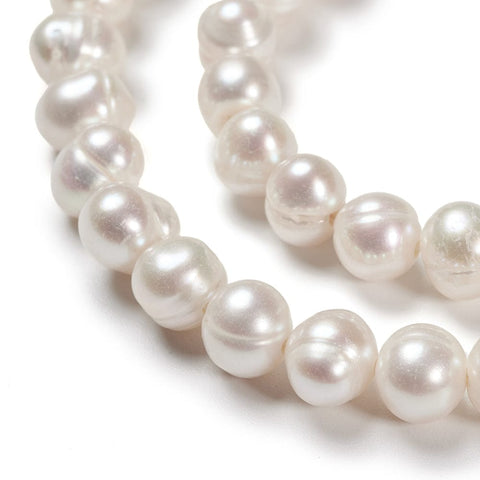 BeadsBalzar Beads & Crafts (PE4694) Grade A Freshwater Pearl Beads, Onion, OldLace 5-6MM