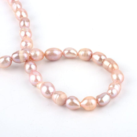 BeadsBalzar Beads & Crafts (PE4696B) PLUM (PE4696X) Oval Natural Pearl Bead Strands, 5-8MM (& COLORS)