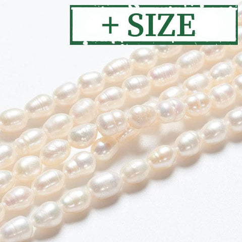 BeadsBalzar Beads & Crafts (PE5746-X) Grade A Natural Freshwater Pearl Strands, White