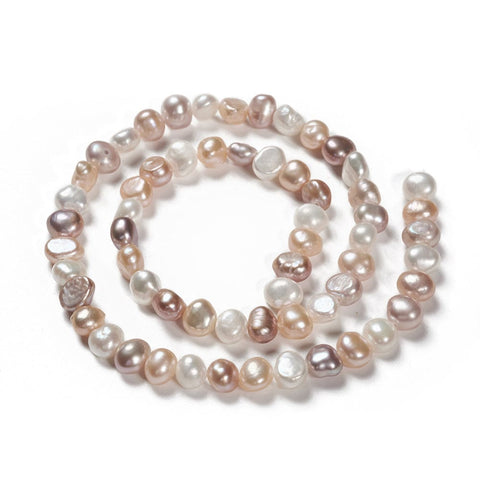 BeadsBalzar Beads & Crafts (PE7540-09) Natural Cultured Freshwater Pearls ,  Seashell Color  6~8mm