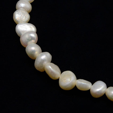 BeadsBalzar Beads & Crafts (PE8301-F) Grade A Natural Cultured Freshwater Pearl Beads Creamy White 5~6mm (1 STR)