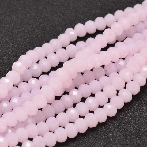 BeadsBalzar Beads & Crafts PINK (BE5211-31) (BE5211-23) Faceted Rondelle Glass Beads Strands, PeachPuff  4x3mm