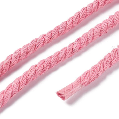 BeadsBalzar Beads & Crafts PINK (CT8494-PINK) (CT8494-X) Cotton Thread Cords, 3-Ply twisted cord measures approx. 5mm (10 MTRS)