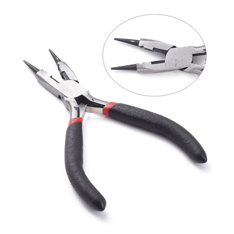 BeadsBalzar Beads & Crafts (PL6675A) Carbon Steel Jewelry Pliers Round Nose Pliers, Wire Cutter