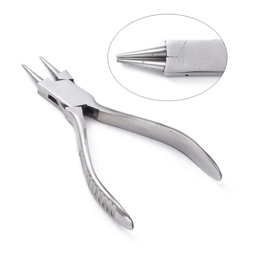 BeadsBalzar Beads & Crafts (PL8543-3) Carbon Steel Jewelry Pliers, Round Needle Nose Pliers (1 PC)