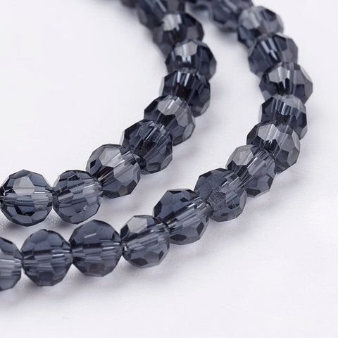 BeadsBalzar Beads & Crafts PRUSIAN BLUE (BE7620-03) (BE7620-X) Glass Beads Strands, Faceted, Round, 4mm (1 STR)