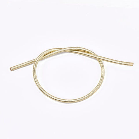 BeadsBalzar Beads & Crafts (PT7036A) Round Purl Nylon Thread Cord, Metallic Cord, Gold 455mm long, 5mm