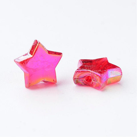 BeadsBalzar Beads & Crafts RED (AB7651A) (AB6751X) Environmental Transparent Acrylic Star Shape 10mm (15 GMS)
