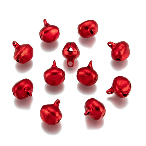 BeadsBalzar Beads & Crafts RED (AB7961-03) (AB7961-X) Aluminum Bell Pendants, 14x11.5mm (40 PCS)