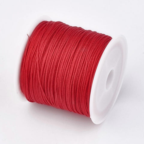 BeadsBalzar Beads & Crafts RED (NT7060-14) (NT7060-X) Nylon Thread, Creamy White/Lt.yellow 0.8mm (45m/roll)