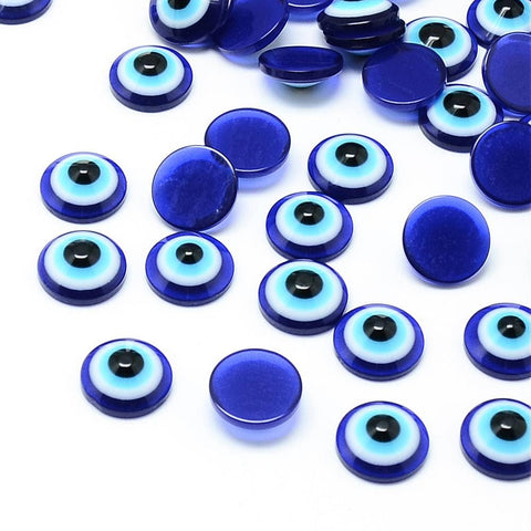 BeadsBalzar Beads & Crafts Resin Evil Eye 6mm (50 pieces) (EE4431)