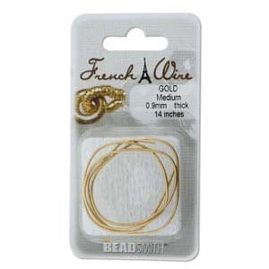 BeadsBalzar Beads & Crafts (RFW14GM) FRENCH WIRE NEW GOLD CLR MEDIUM (.9MM)- (14IN PACK)