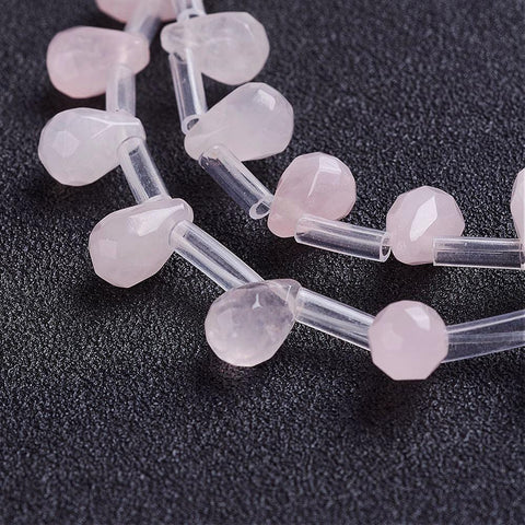 BeadsBalzar Beads & Crafts ROSE QUATZ (BG4712B) Natural Agate Beads , Drop, Faceted, Dyed Size: about 6mm wide, 9mm long, hole: 1mm (& COLORS) (BG4712X)