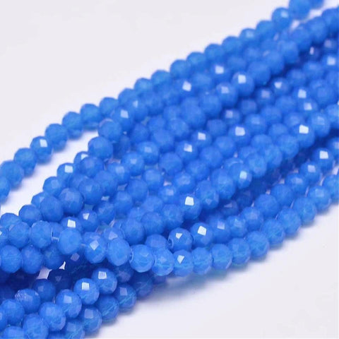 BeadsBalzar Beads & Crafts ROYAL BLUE (BE5211-01) (BE5211-23) Faceted Rondelle Glass Beads Strands, PeachPuff  4x3mm