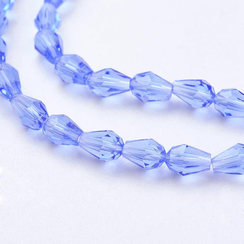 BeadsBalzar Beads & Crafts ROYAL BLUE (BE8236-8) (BE8236-X) Glass Beads Strands, Faceted, 6x4mm (1 STR)