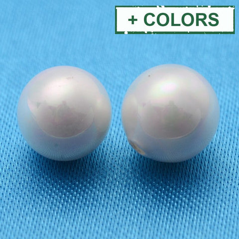 BeadsBalzar Beads & Crafts (SB3011-X) Shell Beads, Imitation Pearl Bead, Grade A, 8mm, half drilled hole: 1mm. (4 PCS)