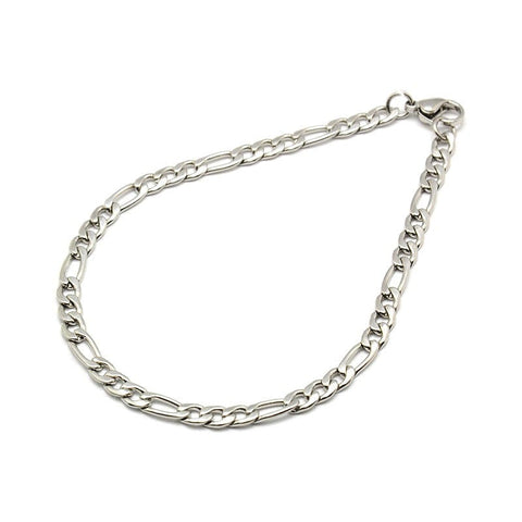 BeadsBalzar Beads & Crafts (SB4642) 304 Stainless Steel Figaro Chain Bracelet