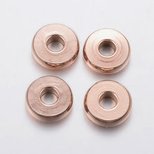 Load image into Gallery viewer, BeadsBalzar Beads &amp; Crafts (SB5252) 304 Stainless Steel Bead Spacers, Donut, Rose Gold 8MM
