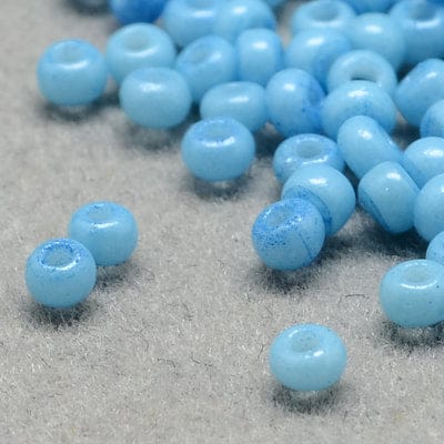 BeadsBalzar Beads & Crafts (SB5649B) 12-0 FGB® Glass Seed Beads, Opaque Colours, SkyBlue  12-0. (+-30 GMS)
