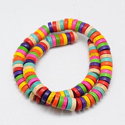 BeadsBalzar Beads & Crafts (SB6040B) Synthetic Turquoise Beads Strands, Heishi Beads, Dyed, 8mm