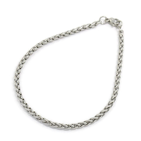 BeadsBalzar Beads & Crafts (SB6630A) 304 Stainless Steel Wheat Chain Bracelet 3mm wide (200mm) l