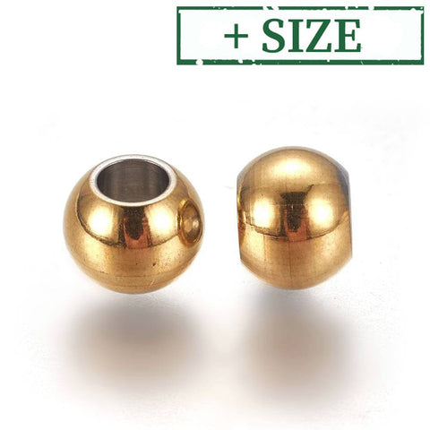 BeadsBalzar Beads & Crafts (SB7859-X) Vacuum Plating 304 Stainless Steel Spacer Beads, Round, Golden (20 PCS)
