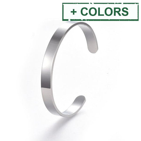 BeadsBalzar Beads & Crafts (SB8212-X) 304 Stainless Steel Blank Custom Engraved Name Text Bangle (1 PC)