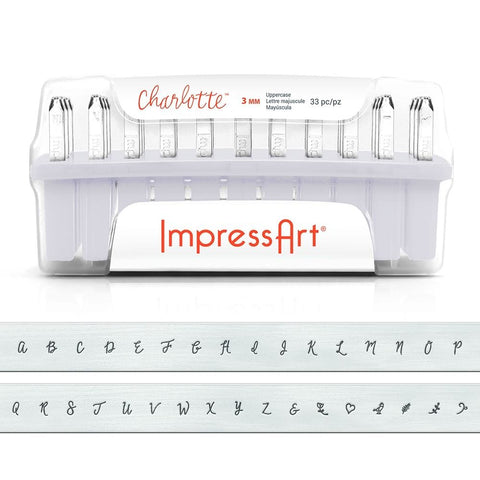 BeadsBalzar Beads & Crafts (SC1230A-3MM) Charlotte Letter Stamps, Uppercase 3mm (1 SET)