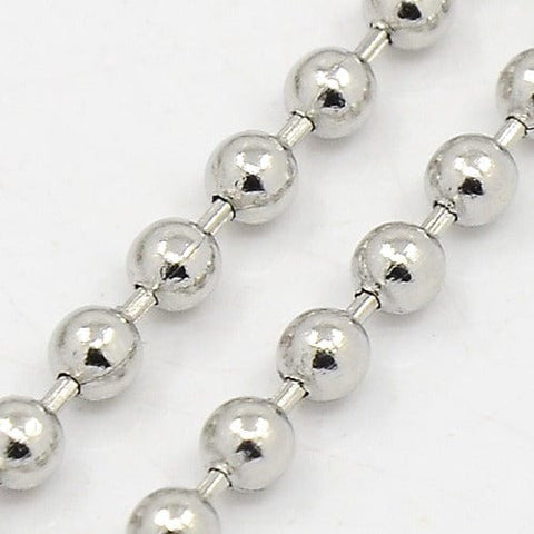 BeadsBalzar Beads & Crafts (SC154) Stainless Steel Ball Chains, Steel 304, Stainless Steel Color, 3.2mm (2 MTRS)