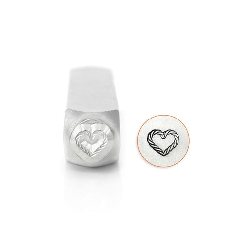 BeadsBalzar Beads & Crafts (SC158-AC-6MM) Heart Rope Design Stamp, 6mm (1 PC)