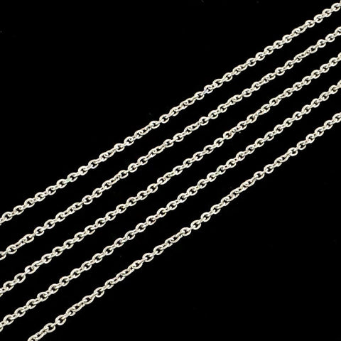 BeadsBalzar Beads & Crafts (SC4652) 304 Stainless Steel Cross Chains, Soldered, Stainless Steel Color (2 METERS)