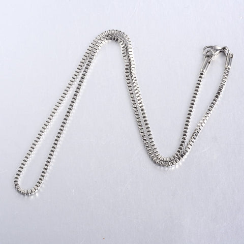 BeadsBalzar Beads & Crafts (SC4719) 304 Stainless Steel Box Chain Necklaces