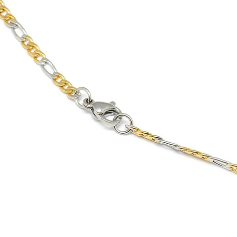 BeadsBalzar Beads & Crafts (SC4734) 304 Stainless Steel Figaro Chain Necklace