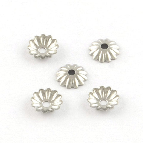 Bead Caps Silver Plated Flower Bead Caps PHE109S